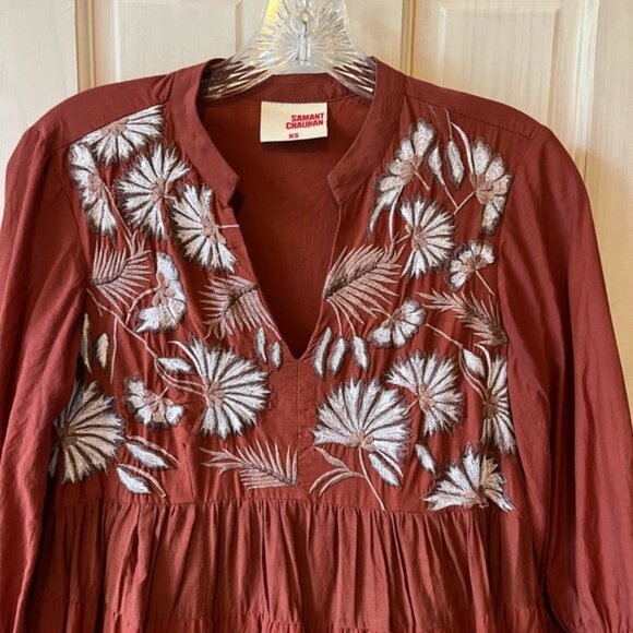 Anthropologie Samant Chauhan dress XS embroidered - Picture 6 of 6